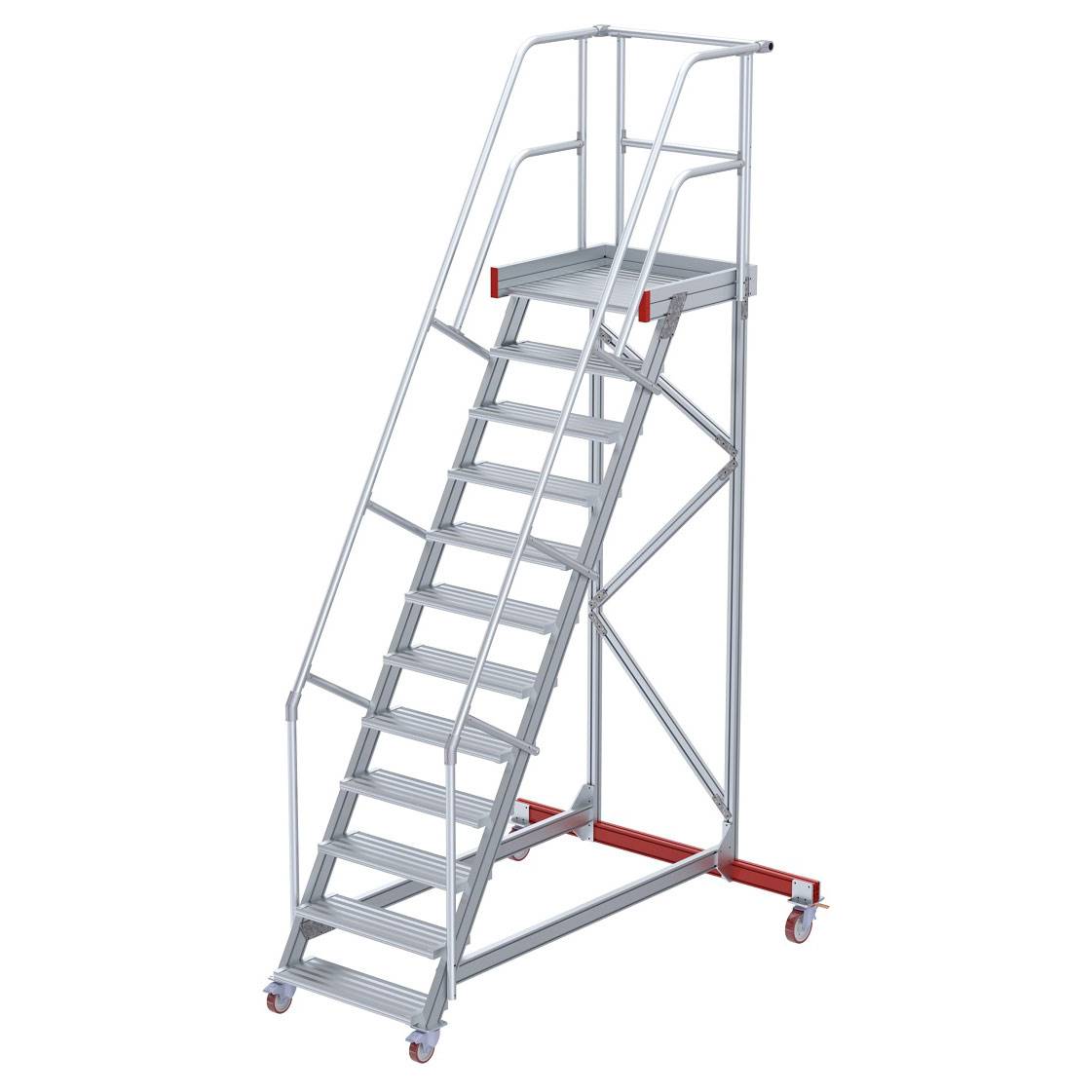 Euroline 513 Wartungsbühne 60° 600mm Stufenbreite 12 Stufen Alu gerieft