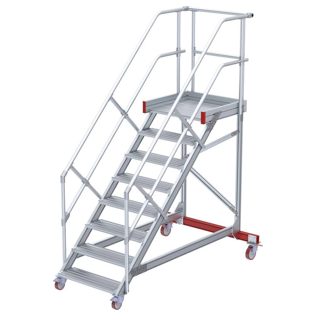 Euroline 513 Wartungsbühne 45° 600mm Stufenbreite 8 Stufen Alu gerieft