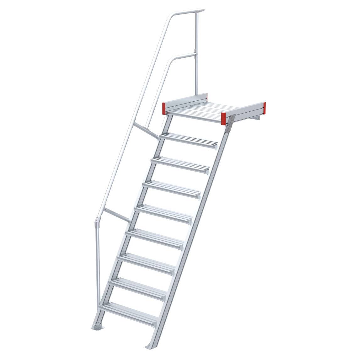 Euroline 511 Podesttreppe 60° 600mm Stufenbreite 9 Stufen Alu gerieft