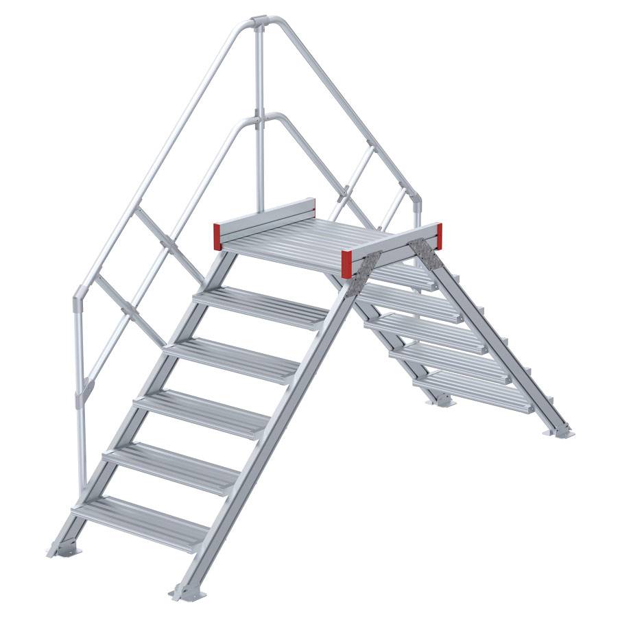 Euroline 512 Übergang 45° 1000mm Stufenbreite 2x6 Stufen Alu gerieft