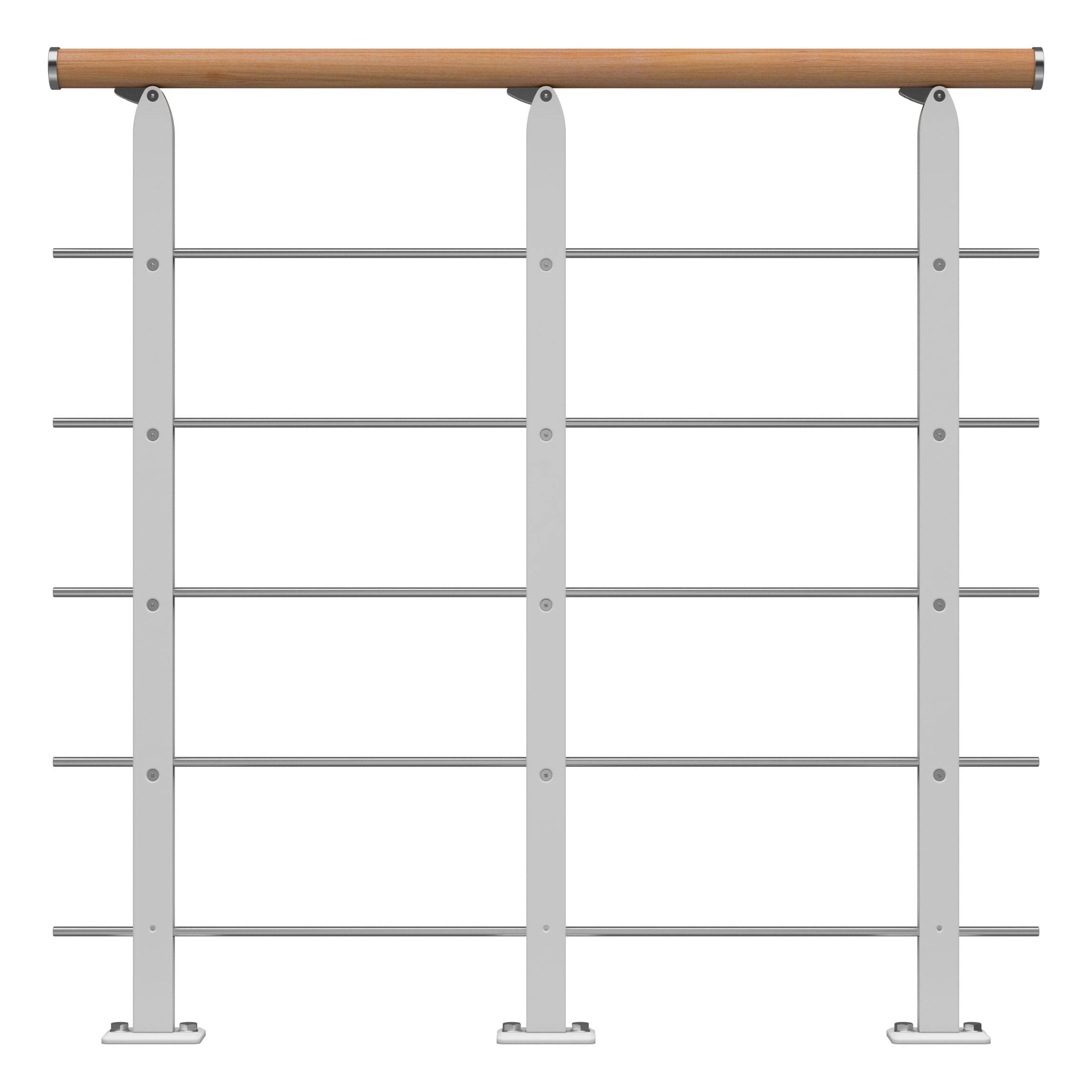 Dolle Brüstungsgeländer Starter-Set - Eiche weiß Unterkonstruktion Weiß - Frankfurt, Hamburg, Berlin, Sydney