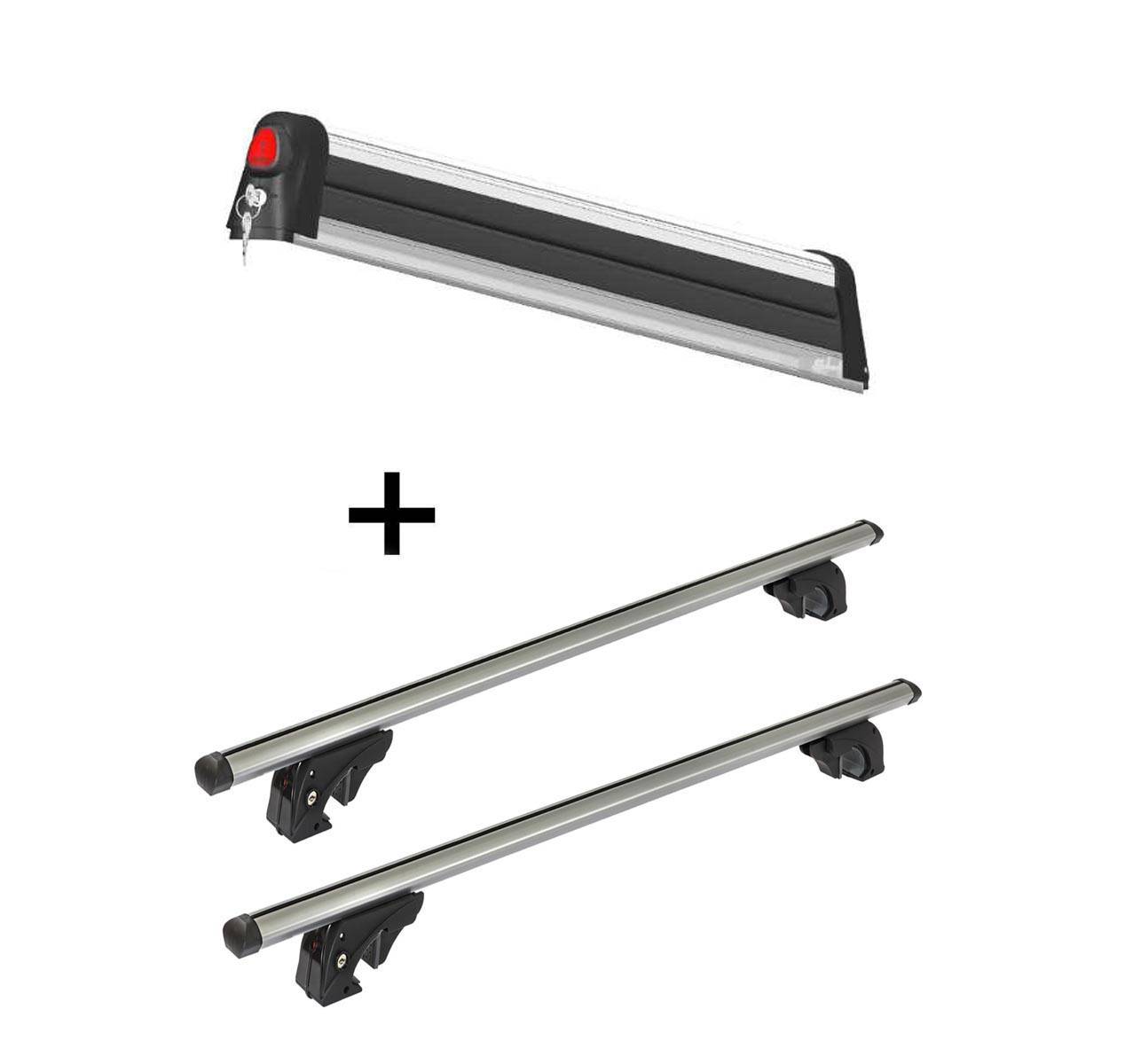 Skiträger VDP Everest 5 + Dachträger/Relingträger VDPLION1 kompatibel mit für Audi A4 (B7/8E/8H) Avant (5 Türer) 04-07