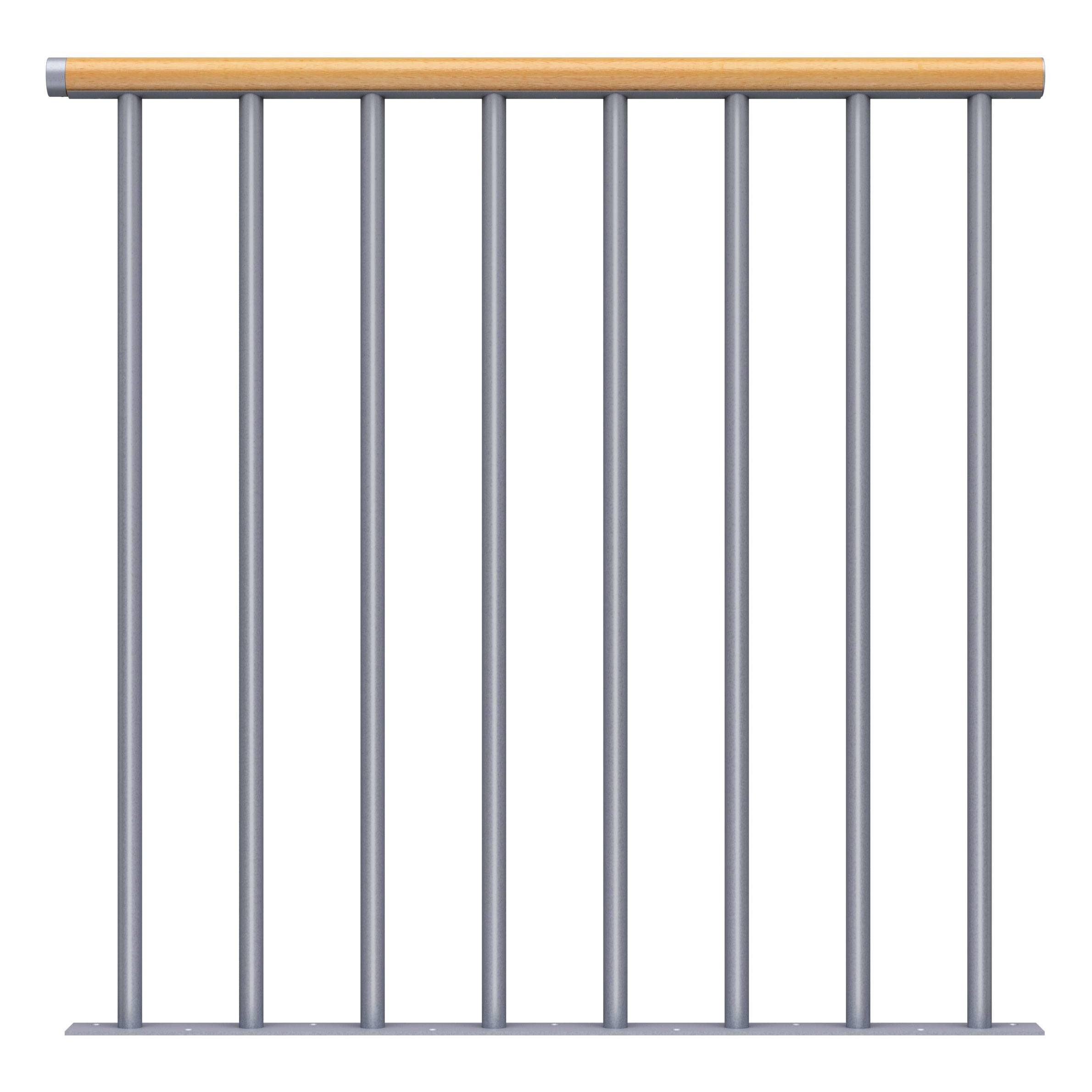 Dolle Brüstungsgeländer Einzelstab Starter-Set in Ahorn Unterkonstruktion Perlgrau - Cork, Dublin, Basel