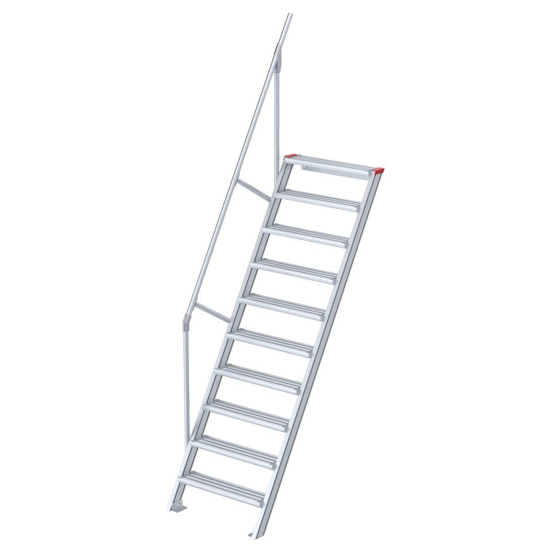 Euroline 510 Treppe 60° 1000mm Stufenbreite 10 Stufen Alu gerieft