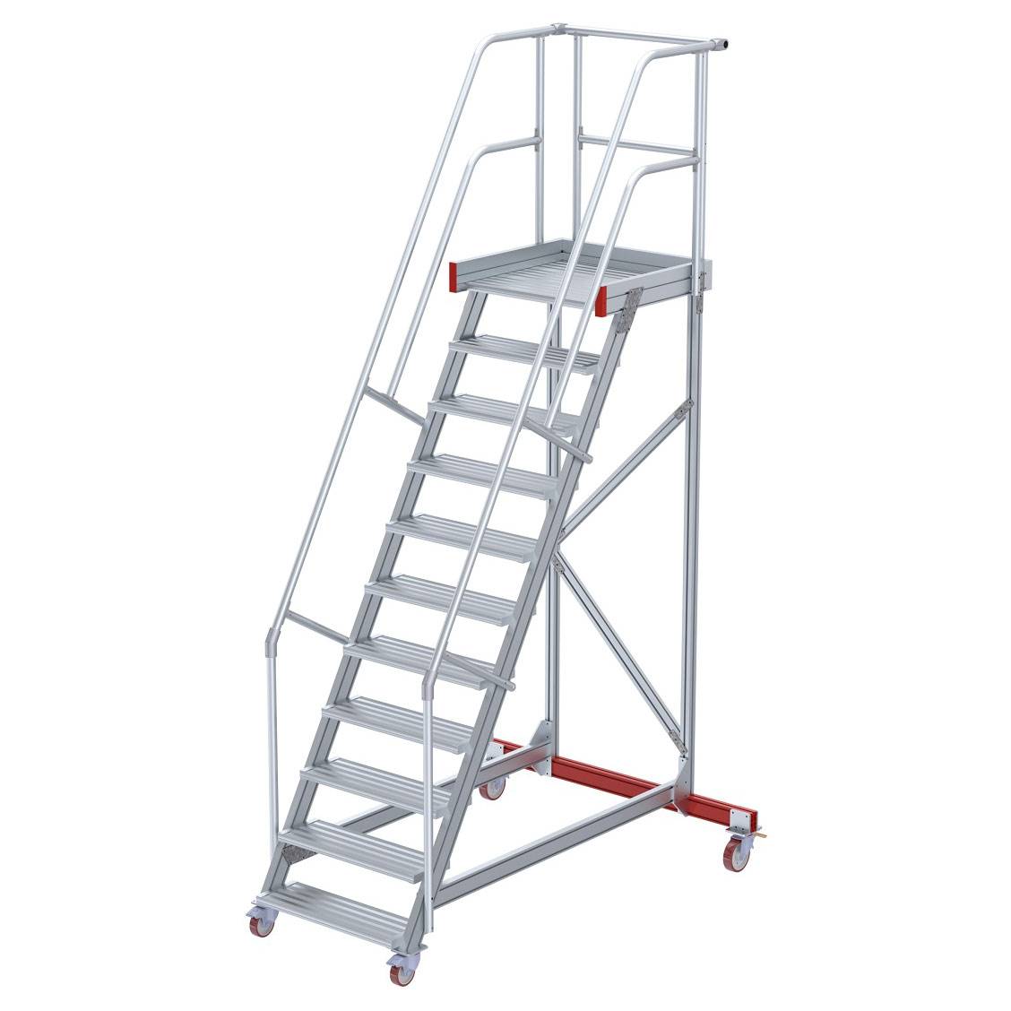 Euroline 513 Wartungsbühne 60° 1000mm Stufenbreite 11 Stufen Alu gerieft