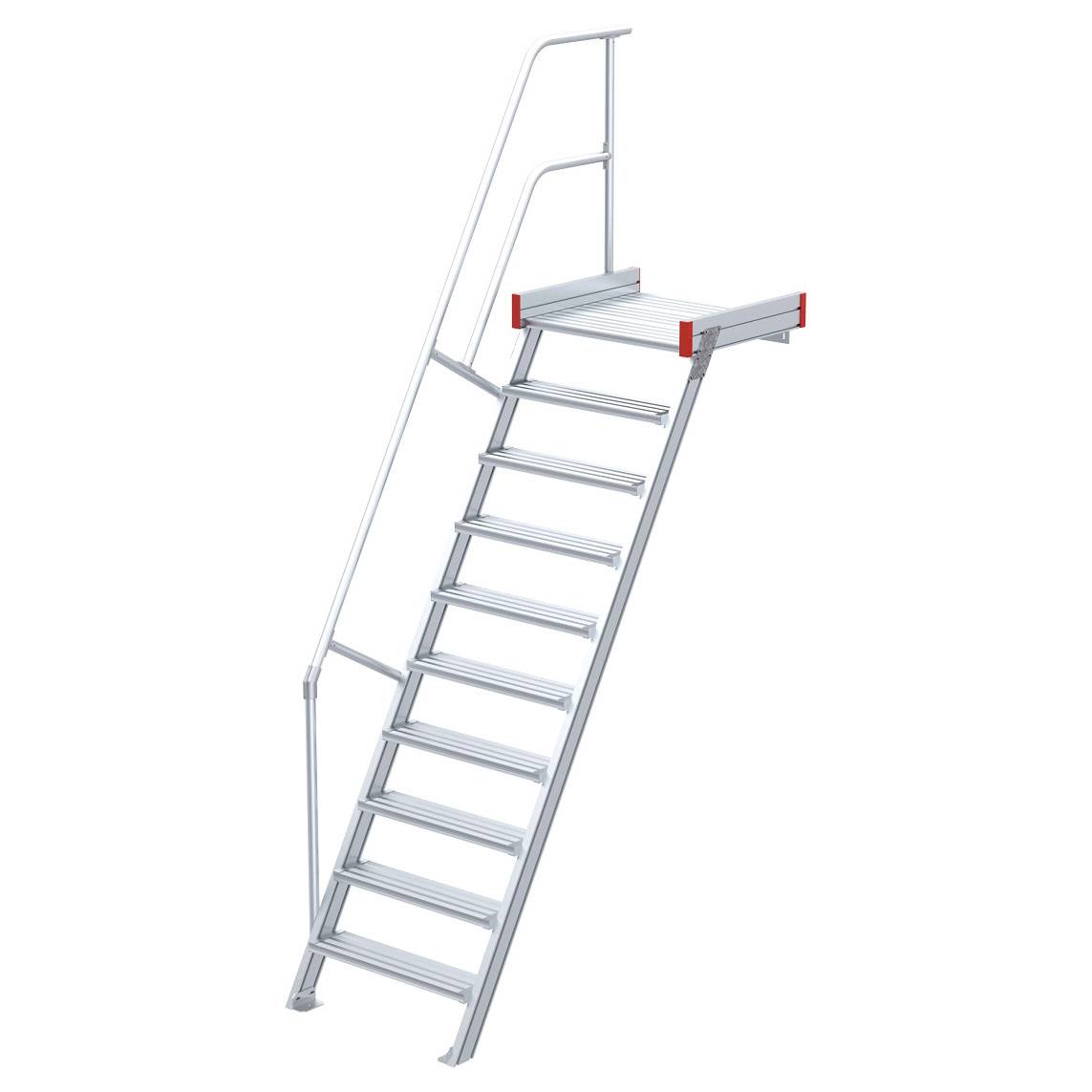 Euroline 511 Podesttreppe 60° 1000mm Stufenbreite 10 Stufen Alu gerieft