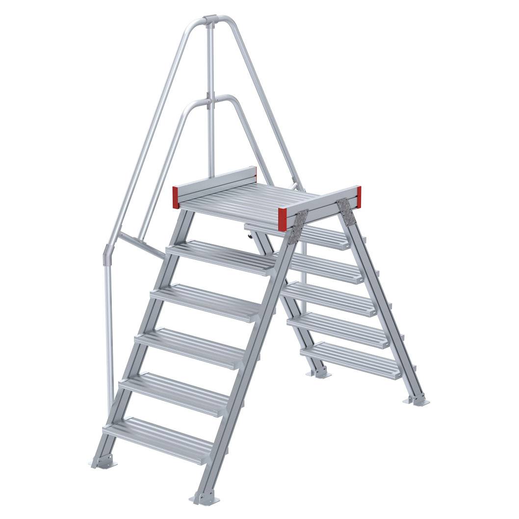 Euroline 512 Übergang 60° 1000mm Stufenbreite 2x6 Stufen Alu gerieft