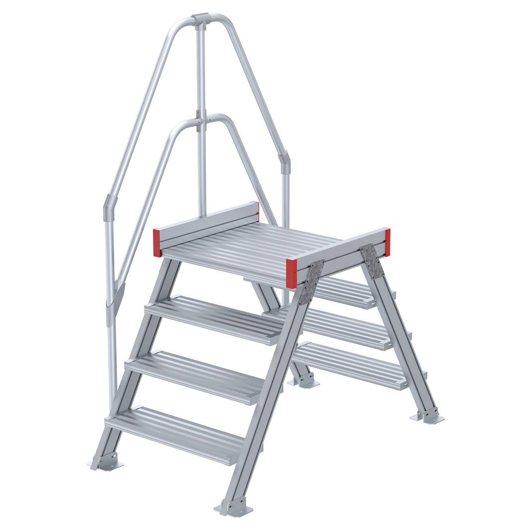 Euroline 512 Übergang 60° 1000mm Stufenbreite 2x4 Stufen Alu gerieft