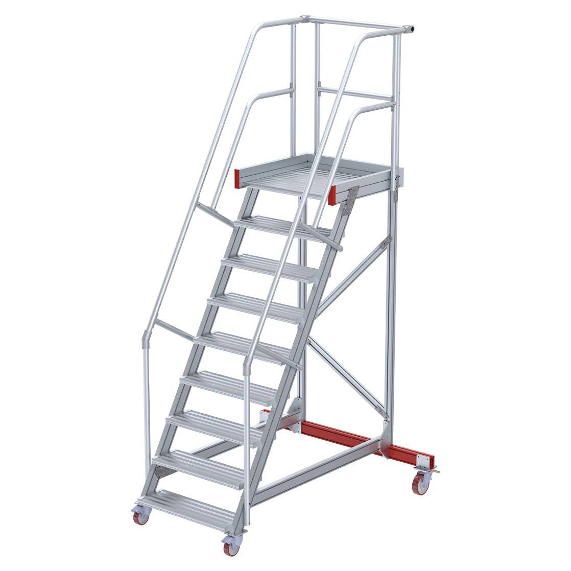 Euroline 513 Wartungsbühne 60° 1000mm Stufenbreite 9 Stufen Alu gerieft