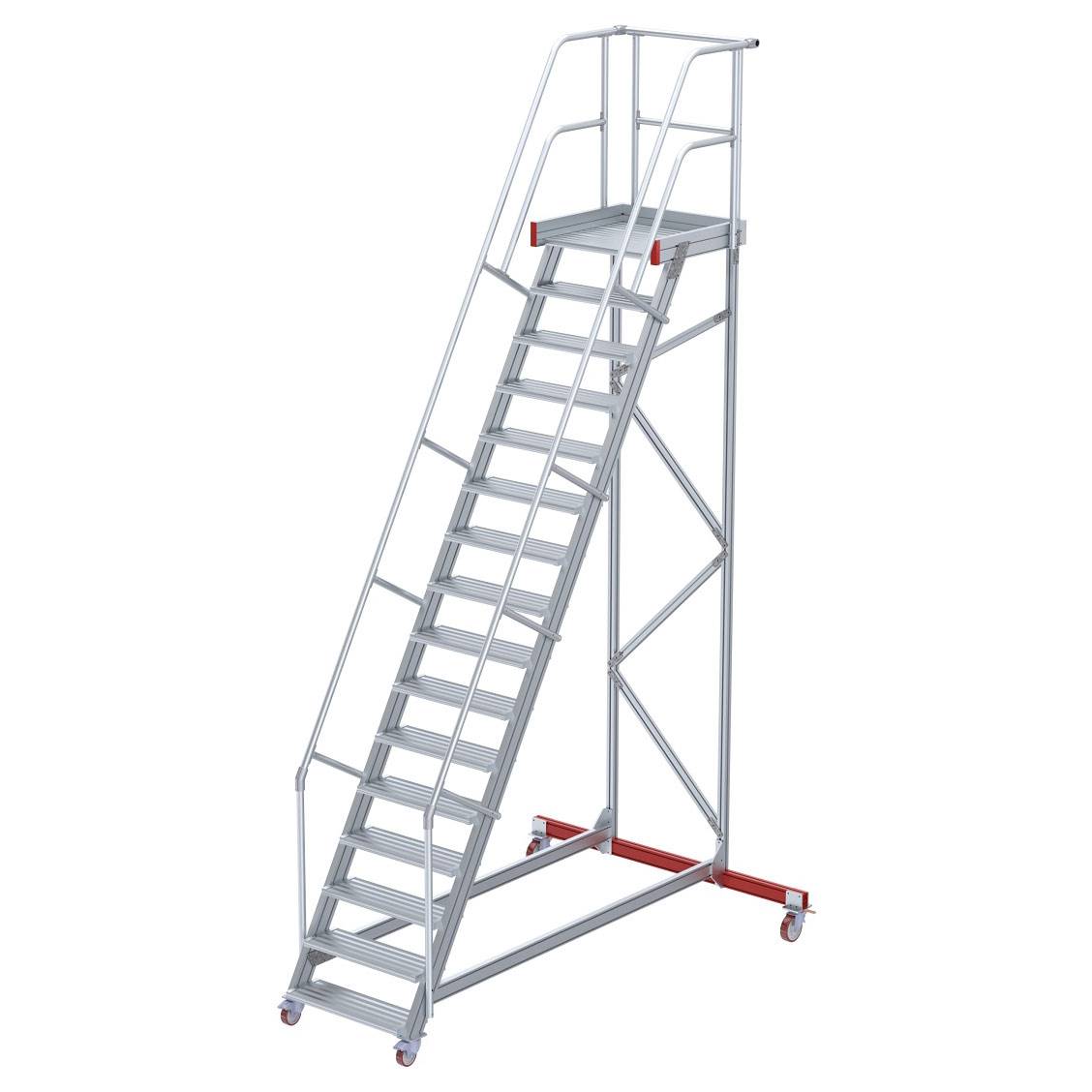 Euroline 513 Wartungsbühne 60° 1000mm Stufenbreite 16 Stufen Alu gerieft