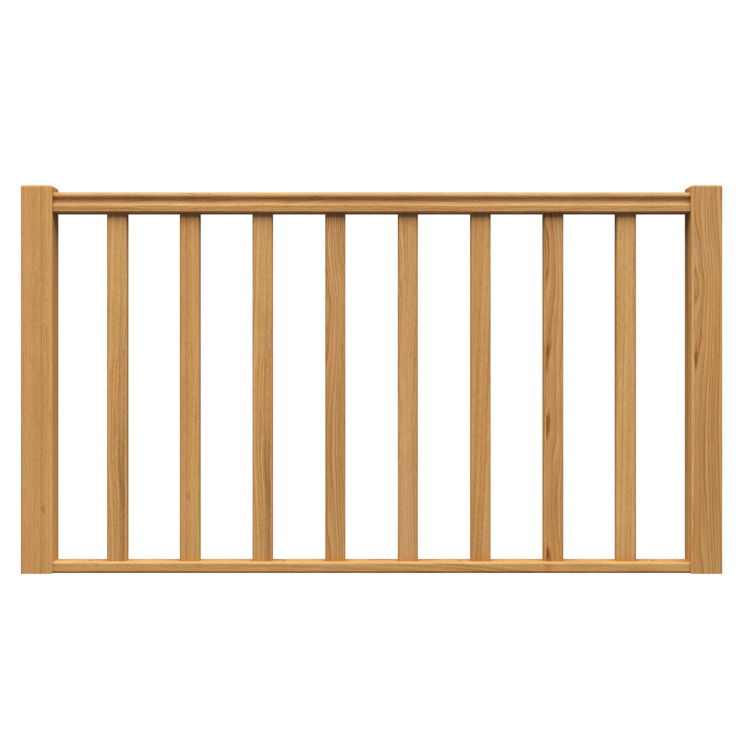 Dolle Brüstungsgeländer 1m lang aus Eiche lackiert mit Rechteckstäben für Raumspartreppe Paris, Burgau oder Bern