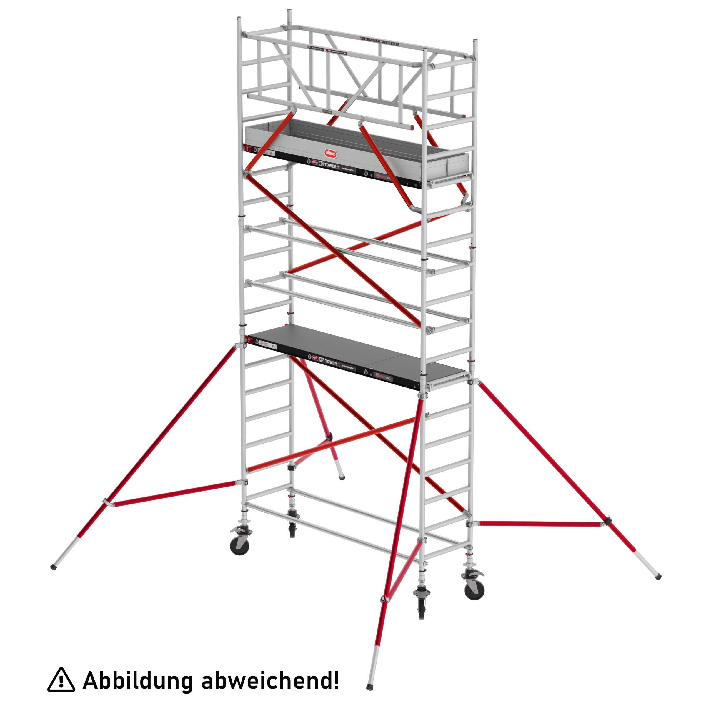 Altrex Fahrgerüst RS Tower 51 Aluminium mit Holz-Plattform 5,20m AH schmal 0,75x1,85m