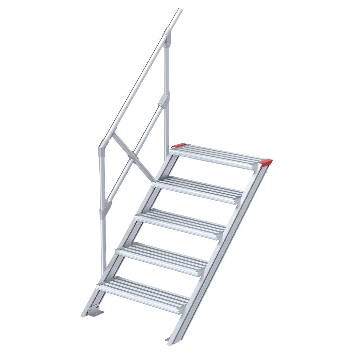 Euroline 510 Treppe 45° 600mm Stufenbreite 5 Stufen Alu gerieft