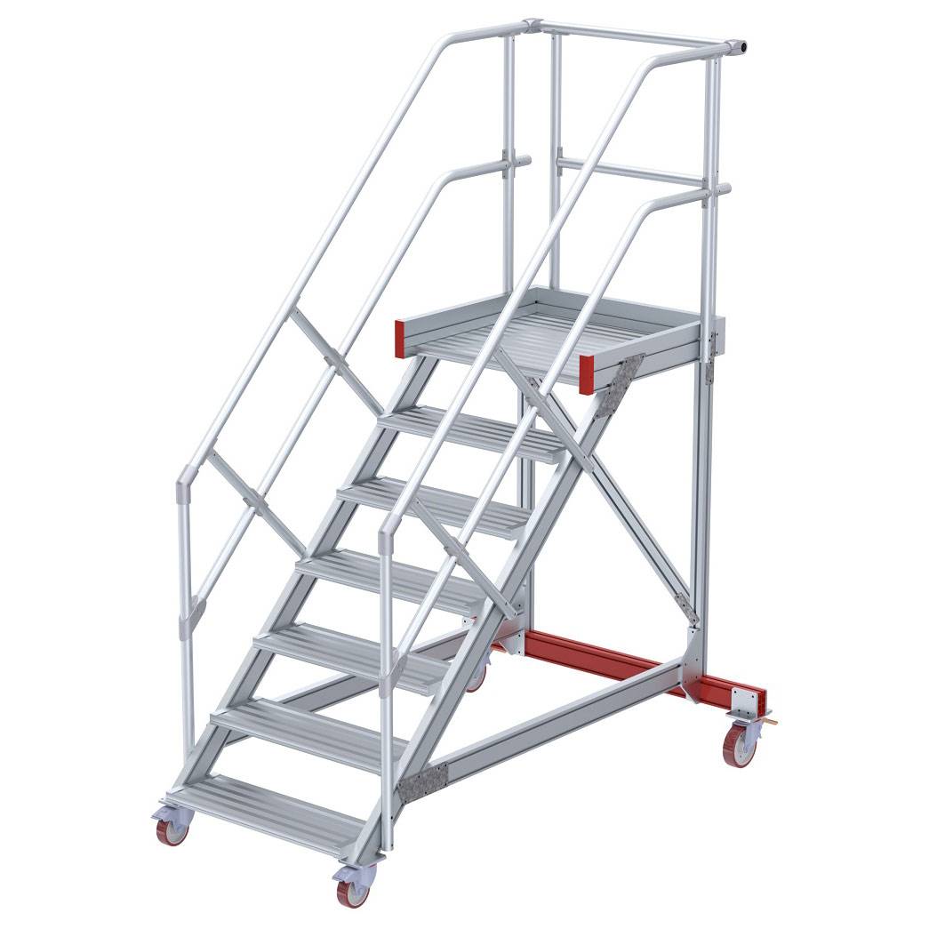 Euroline 513 Wartungsbühne 45° 1000mm Stufenbreite 7 Stufen Alu gerieft