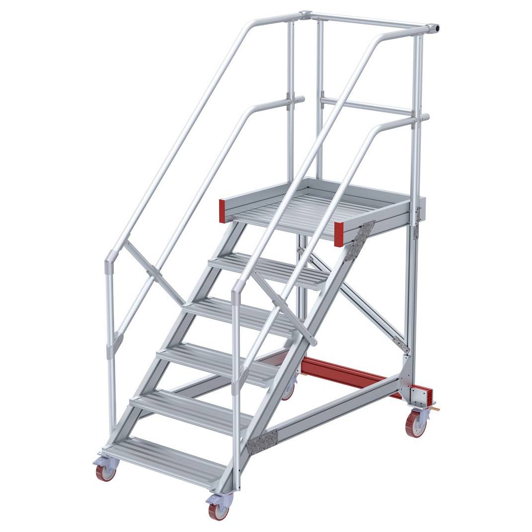 Euroline 513 Wartungsbühne 45° 800mm Stufenbreite 6 Stufen Alu gerieft
