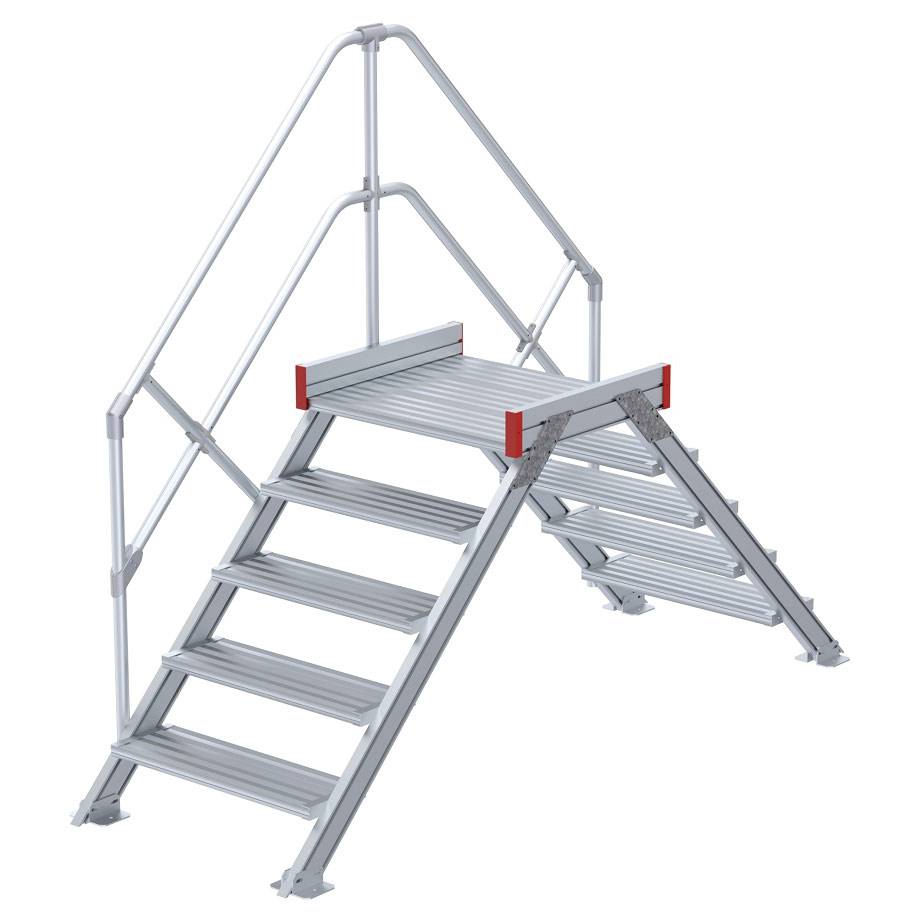 Euroline 512 Übergang 45° 1000mm Stufenbreite 2x5 Stufen Alu gerieft