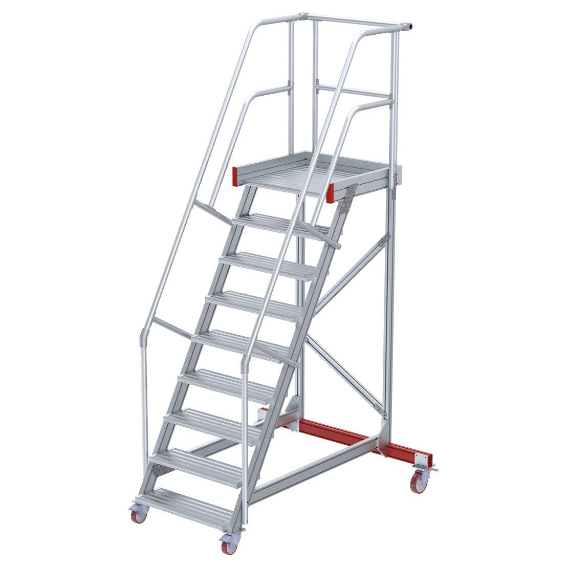 Euroline 513 Wartungsbühne 60° 600mm Stufenbreite 9 Stufen Alu gerieft