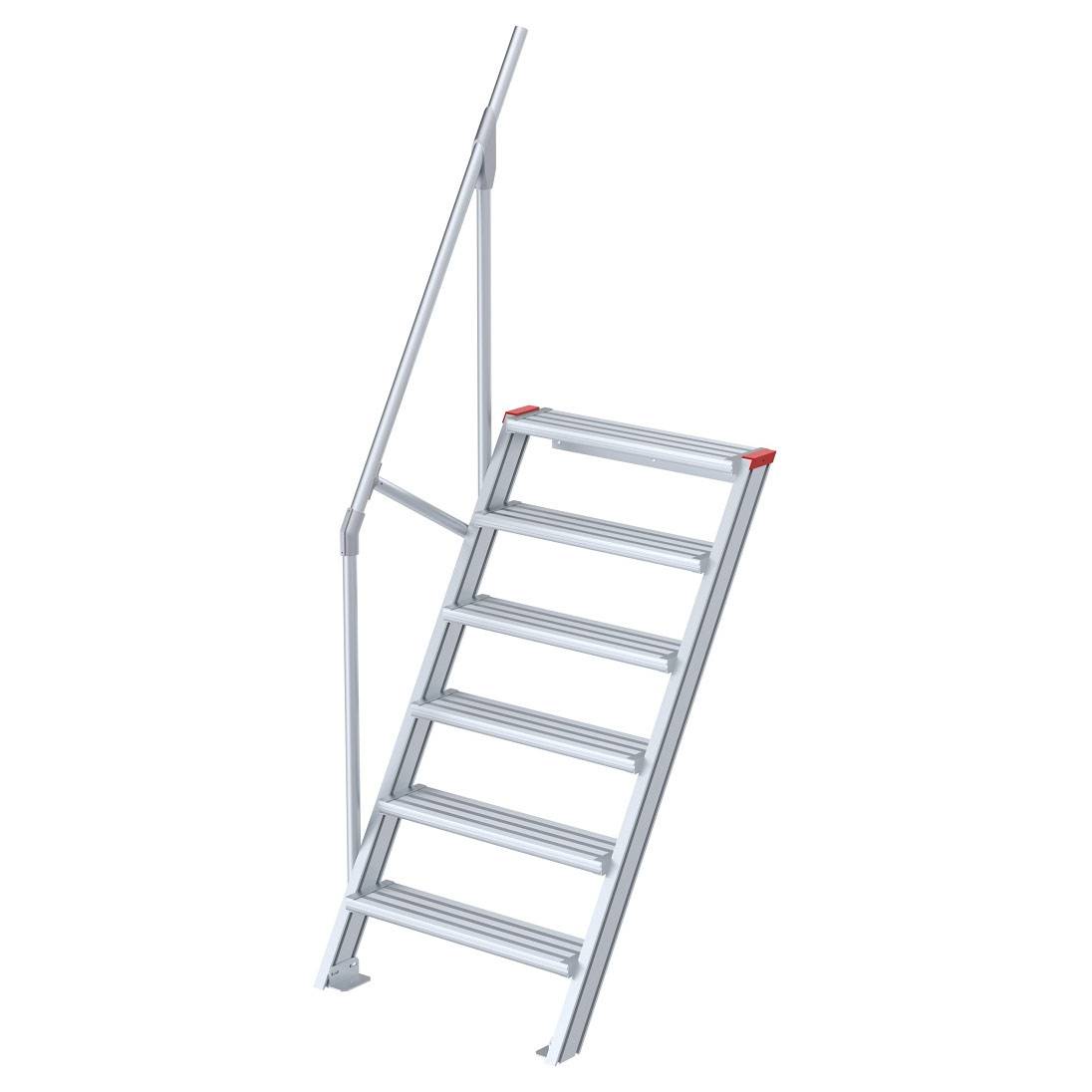 Euroline 510 Treppe 60° 1000mm Stufenbreite 6 Stufen Alu gerieft