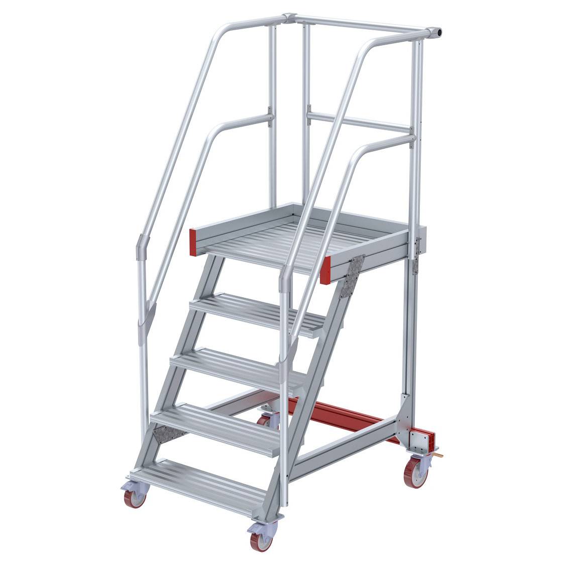 Euroline 513 Wartungsbühne 60° 800mm Stufenbreite 5 Stufen Alu gerieft