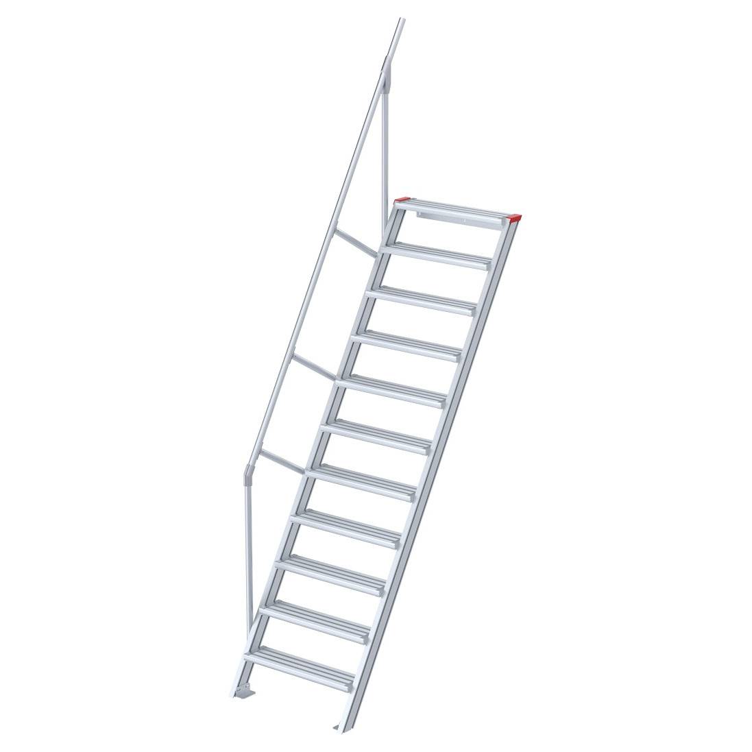 Euroline 510 Treppe 60° 600mm Stufenbreite 11 Stufen Alu gerieft