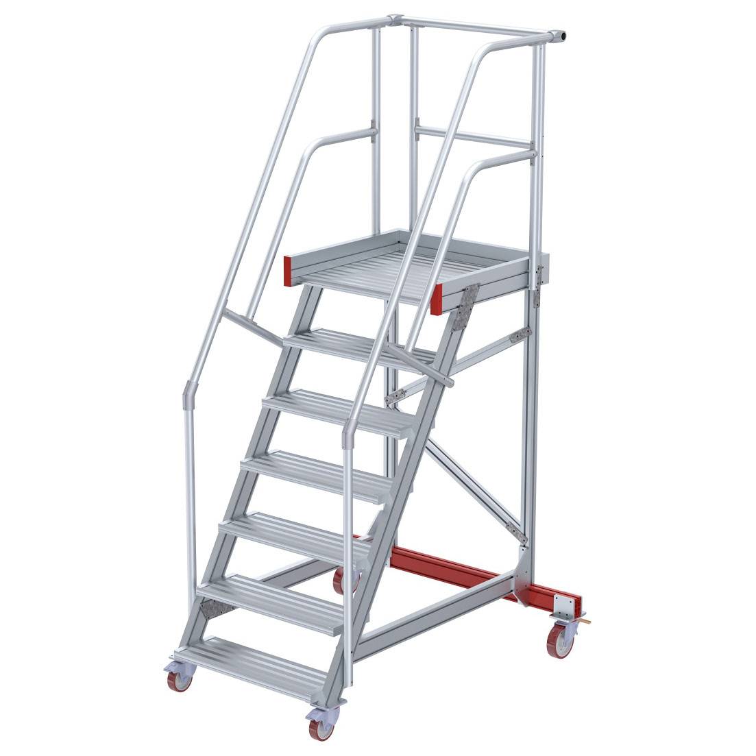 Euroline 513 Wartungsbühne 60° 800mm Stufenbreite 7 Stufen Alu gerieft