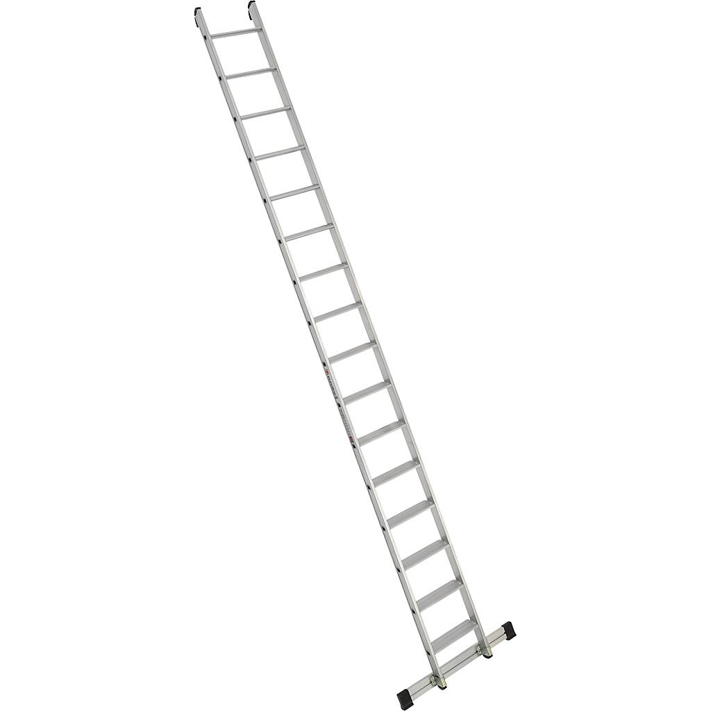 Euroline Premium 30174 Alu Stufenanlegeleiter mit integriertem Anlegegummi 16 Stufen