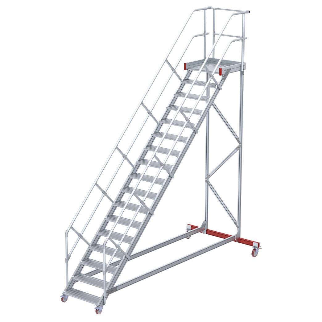 Euroline 513 Wartungsbühne 45° 600mm Stufenbreite 17 Stufen Alu gerieft