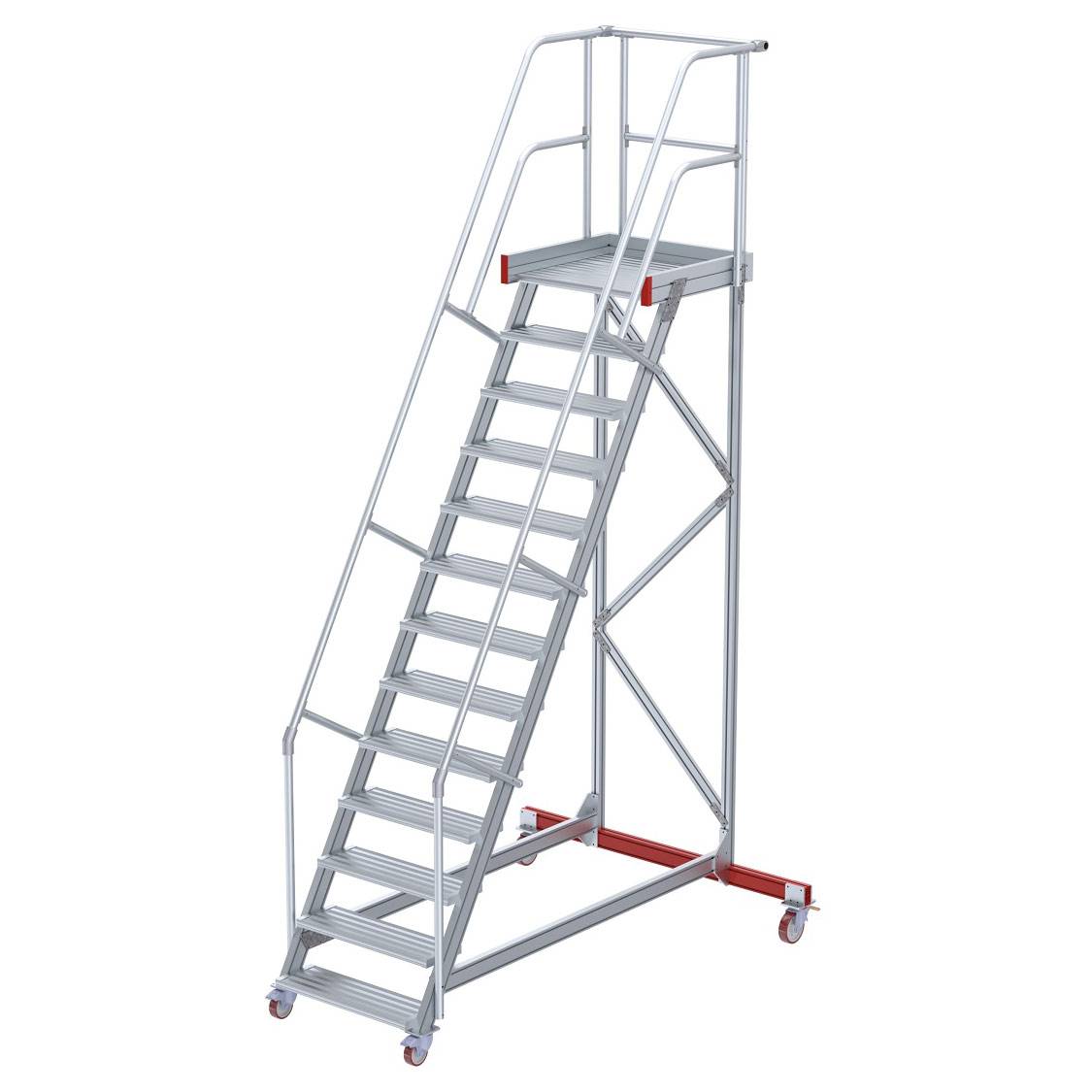 Euroline 513 Wartungsbühne 60° 600mm Stufenbreite 13 Stufen Alu gerieft