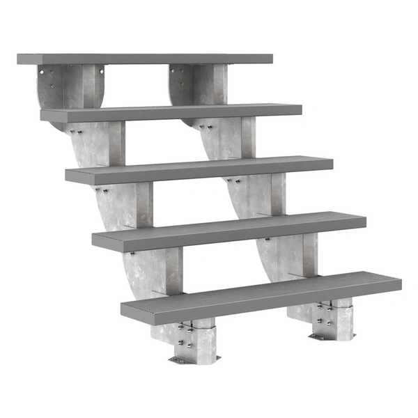 Dolle Außentreppe Gardenstep 120cm breit 5 Stufen Trimax grau 92,5-112,5cm Steigungshöhe ohne Geländer Dolle Außentreppe Gardenstep 120cm breit 5 Stufen Trimax grau 92,5-112,5cm Steigungshöhe ohne Geländer