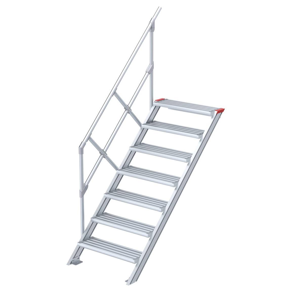 Euroline 510 Treppe 45° 600mm Stufenbreite 7 Stufen Alu gerieft