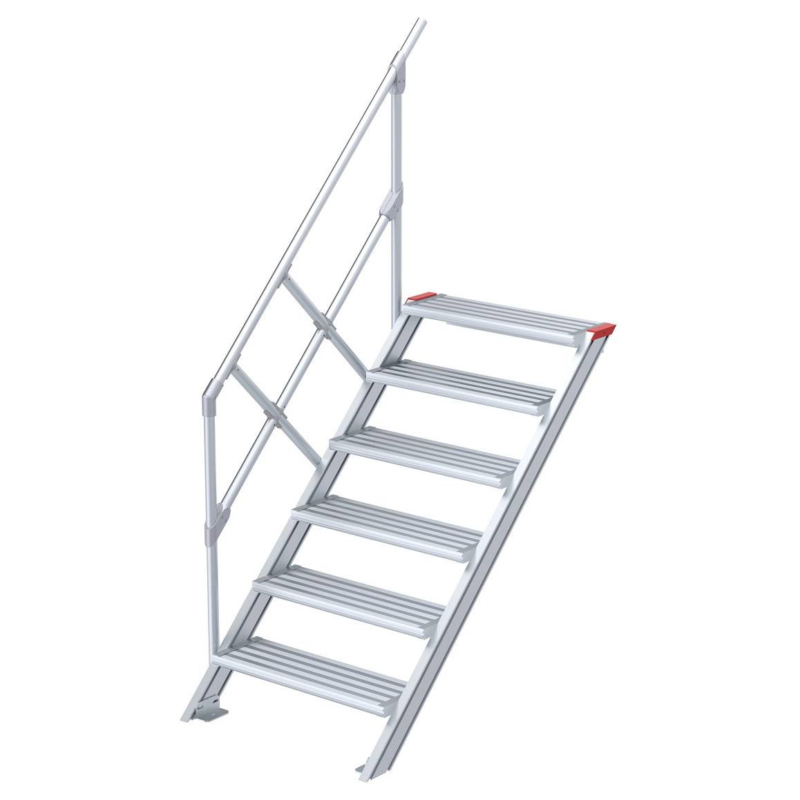 Euroline 510 Treppe 45° 1000mm Stufenbreite 6 Stufen Alu gerieft