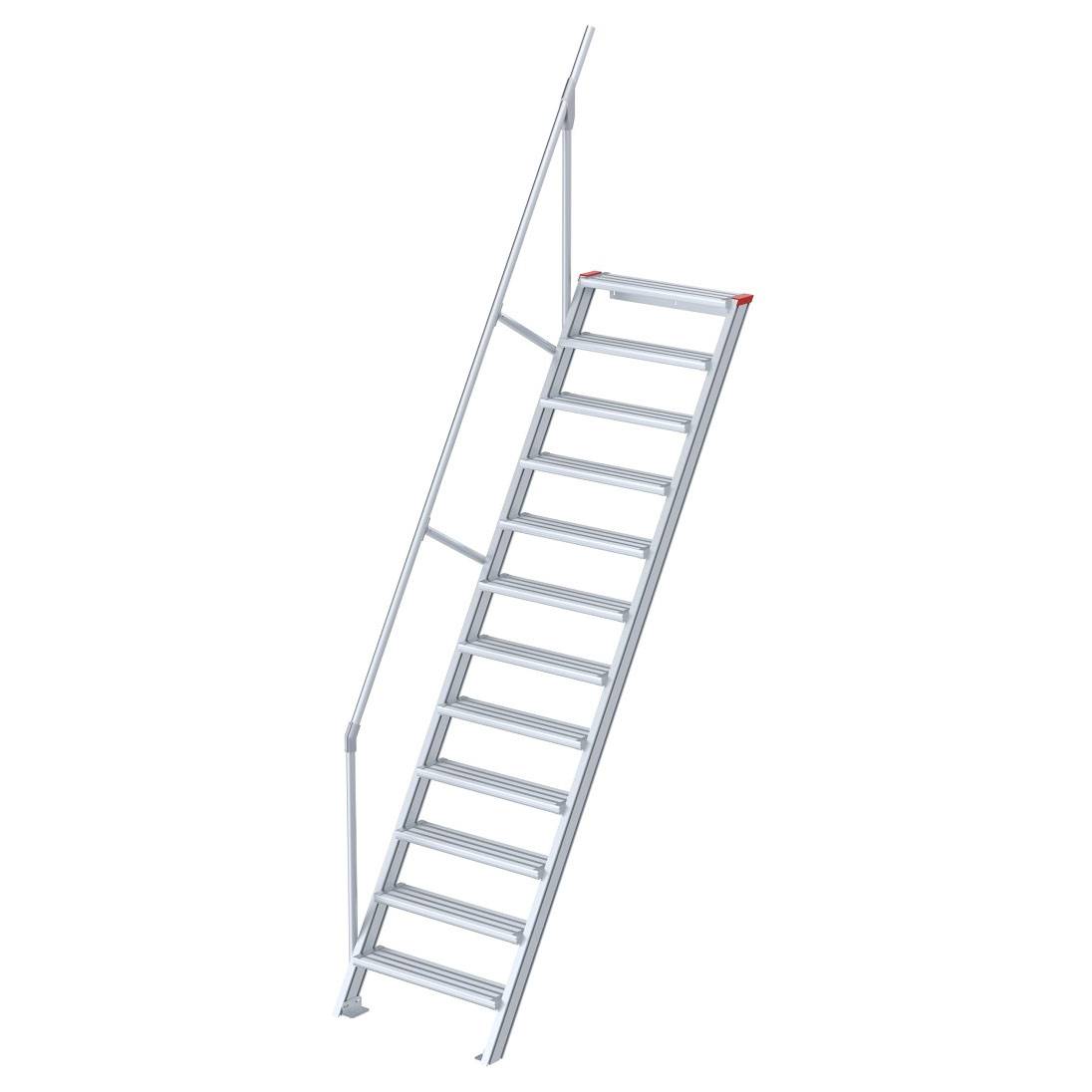 Euroline 510 Treppe 60° 1000mm Stufenbreite 12 Stufen Alu gerieft