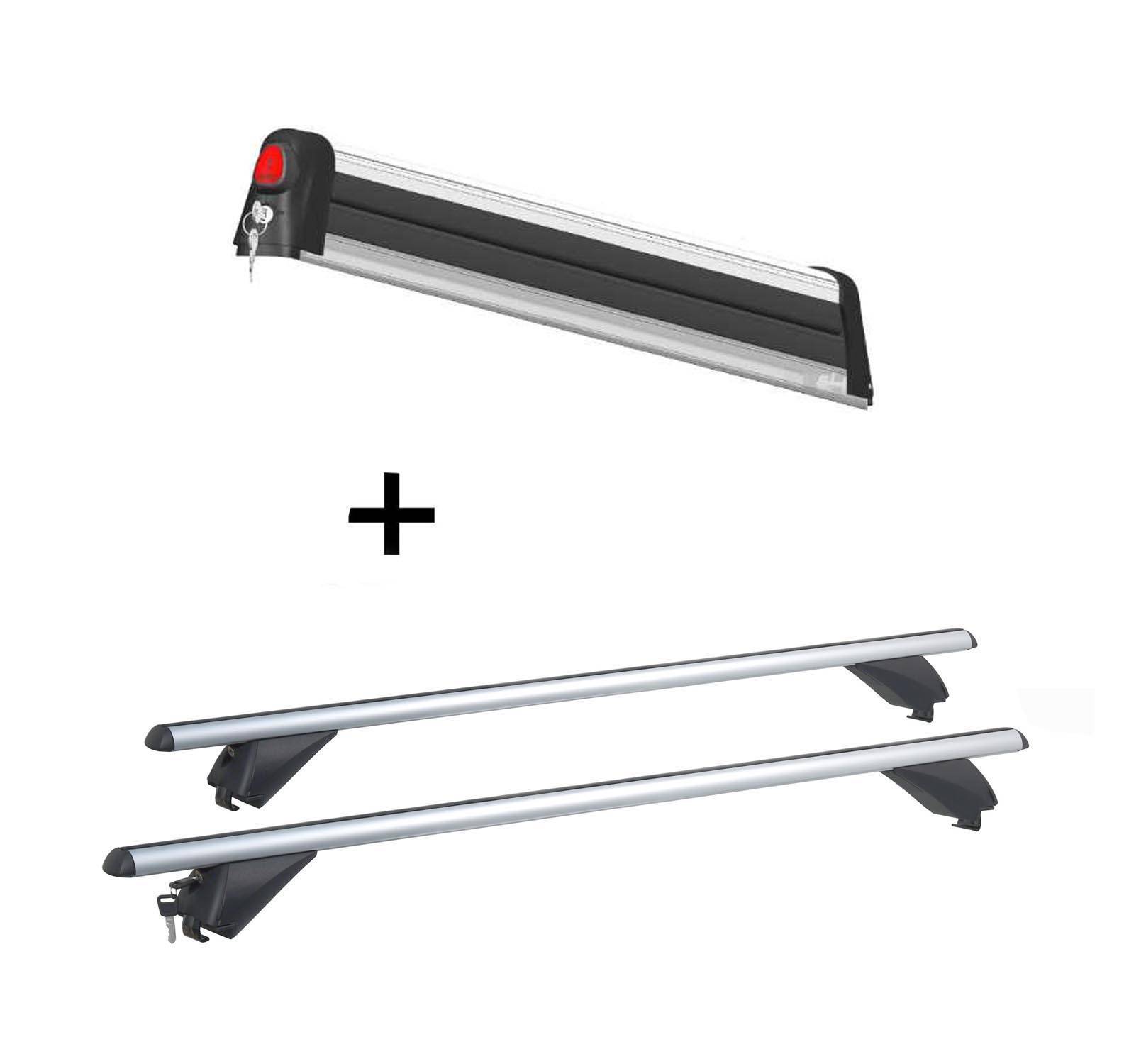 Skiträger VDP Everest 5 + Alu Dachträger RB003 kompatibel mit für Jaguar E-Pace (5Türer) ab 2017