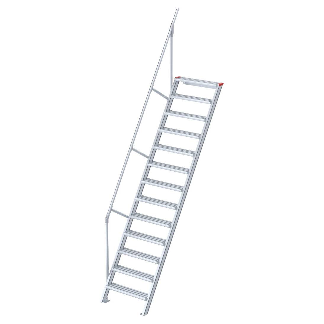 Euroline 510 Treppe 60° 1000mm Stufenbreite 13 Stufen Alu gerieft