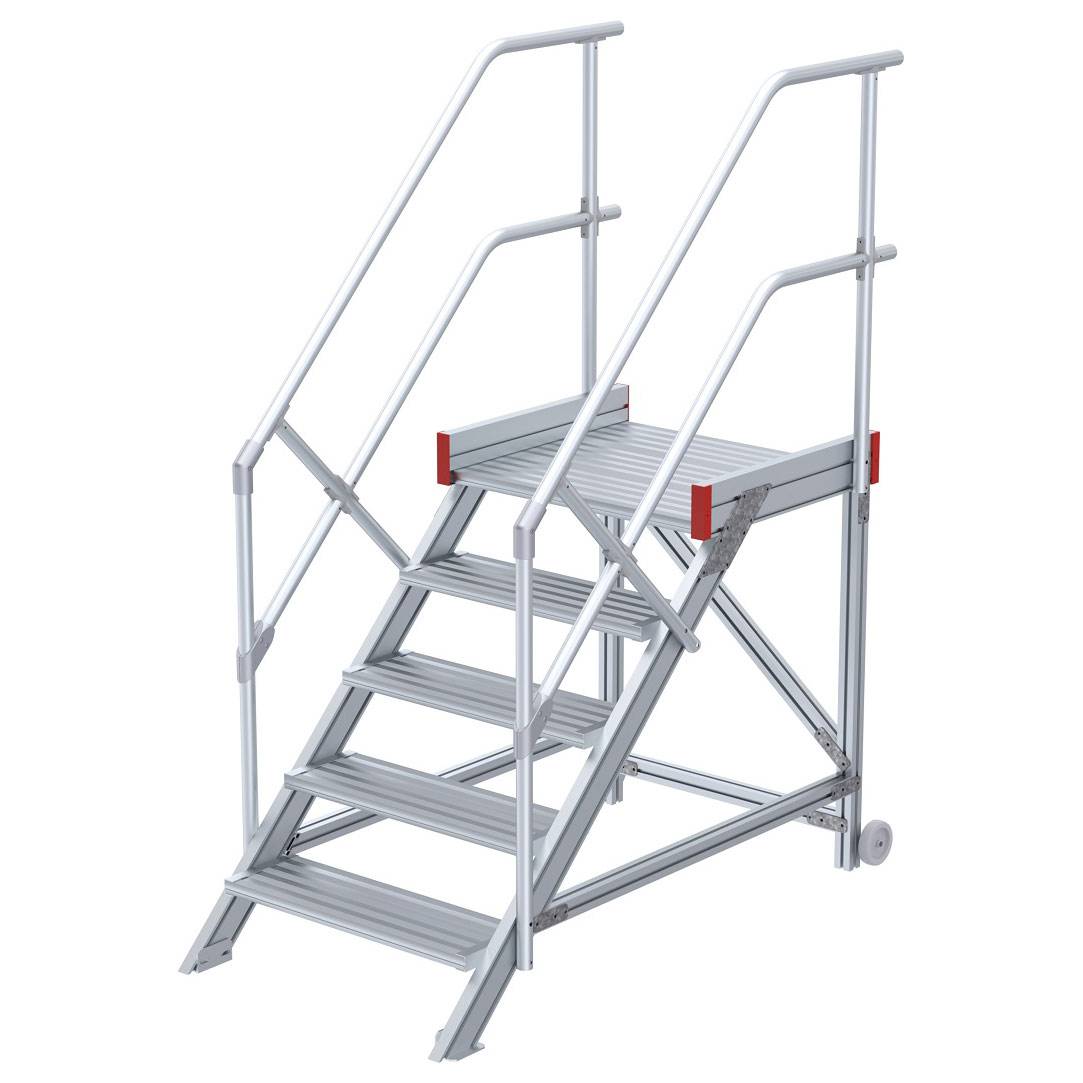 Euroline 514 Anstieg 45° 800mm Stufenbreite 5 Stufen Alu gerieft