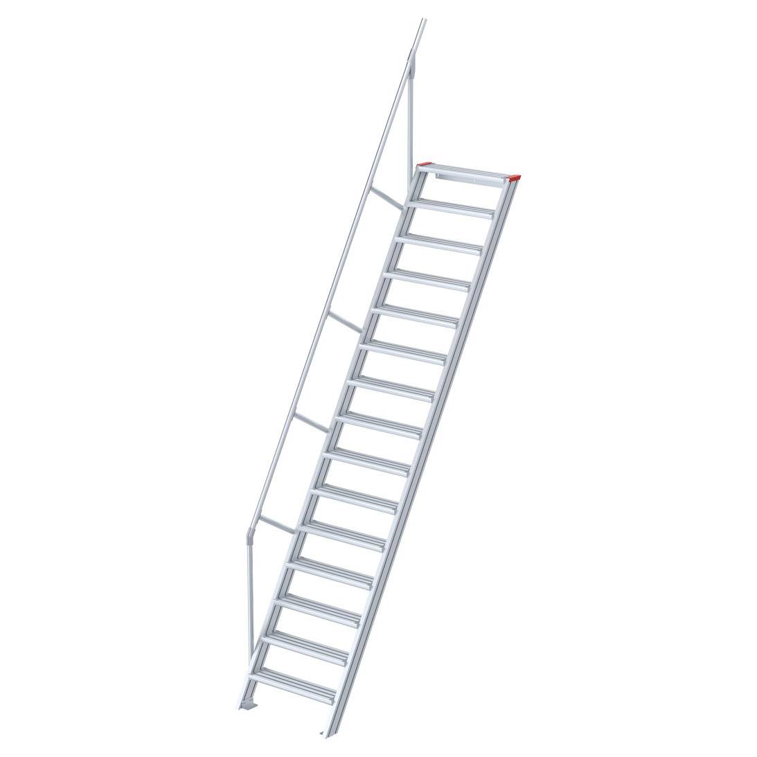 Euroline 510 Treppe 60° 1000mm Stufenbreite 15 Stufen Alu gerieft