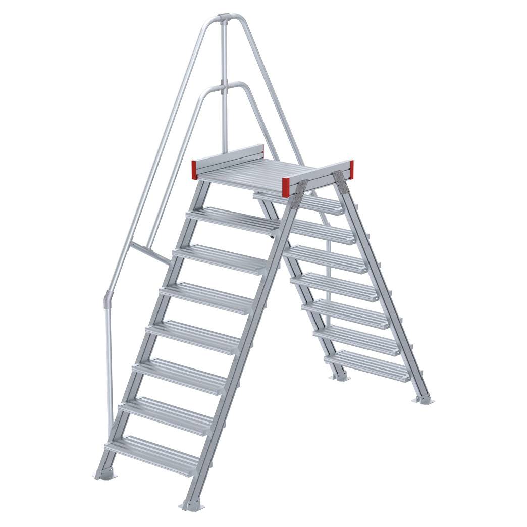 Euroline 512 Übergang 60° 800mm Stufenbreite 2x8 Stufen Alu gerieft