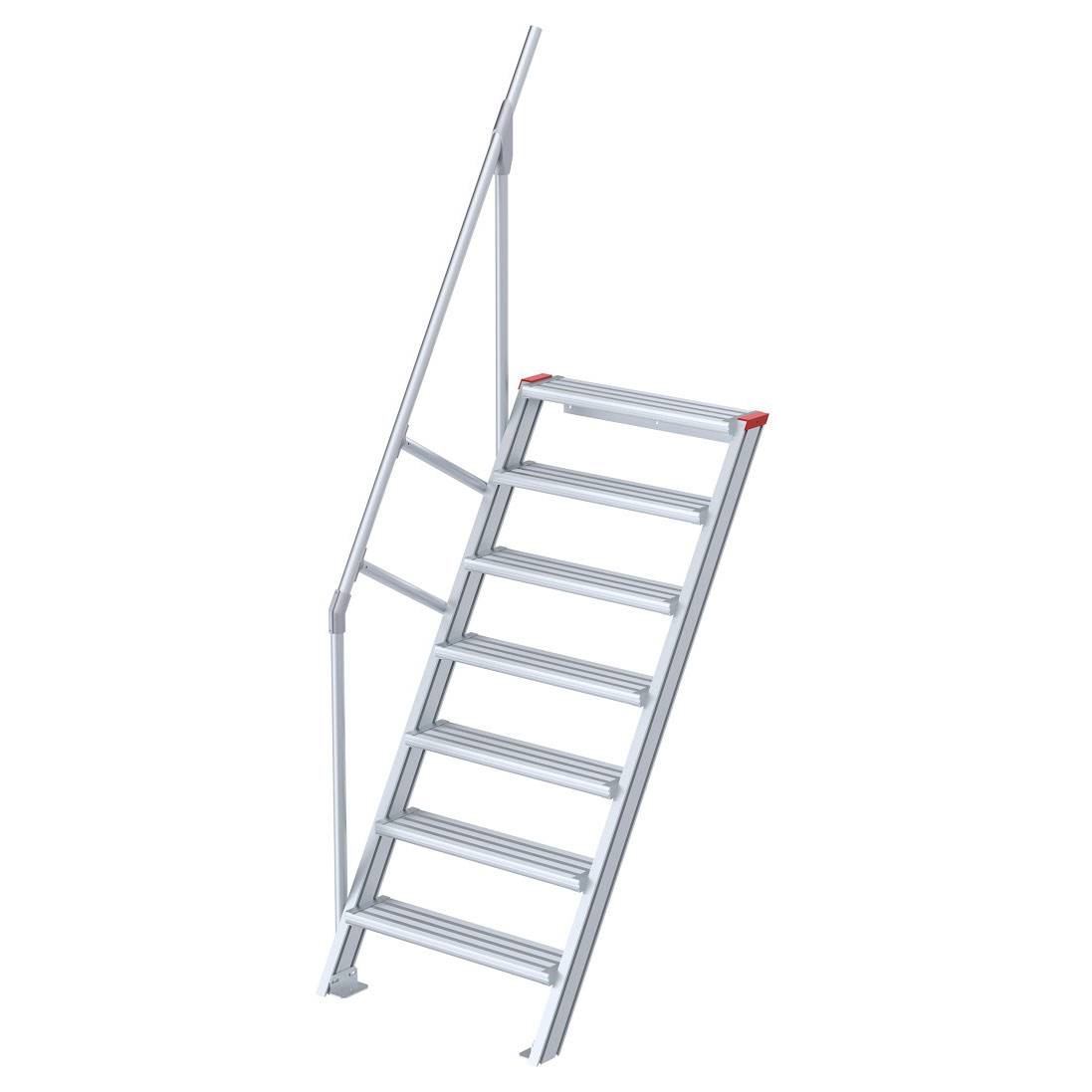 Euroline 510 Treppe 60° 800mm Stufenbreite 7 Stufen Alu gerieft