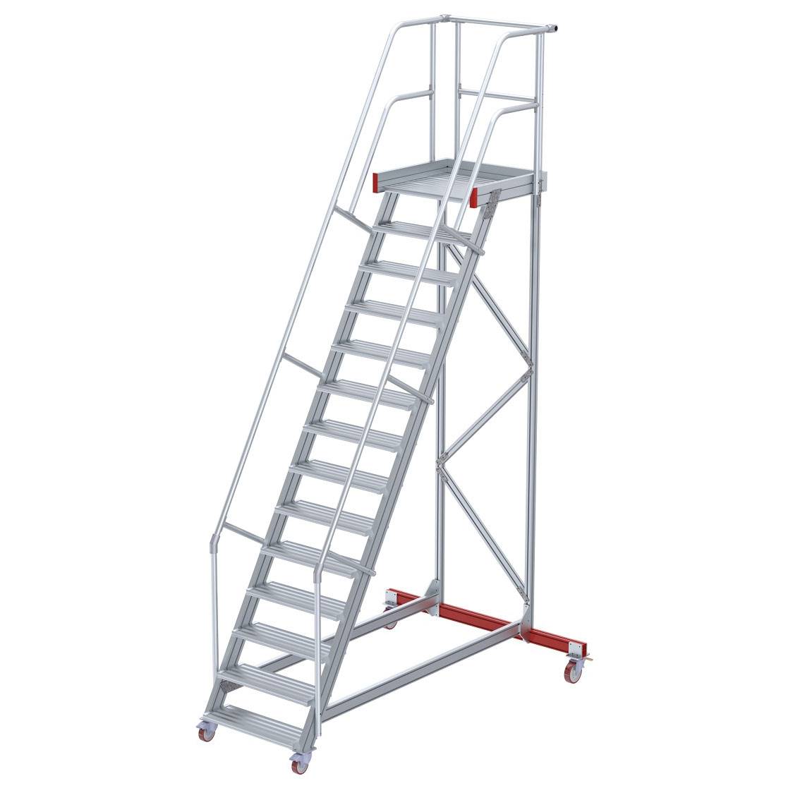 Euroline 513 Wartungsbühne 60° 600mm Stufenbreite 14 Stufen Alu gerieft