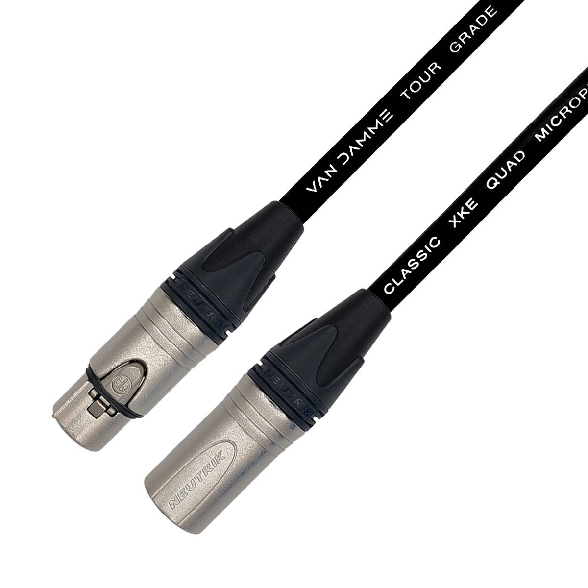Van Damme XKE Starquad Microphone XLR Mikrofonkabel (Neutrik XLR-m / XLR-f) 0.25m Schwarz