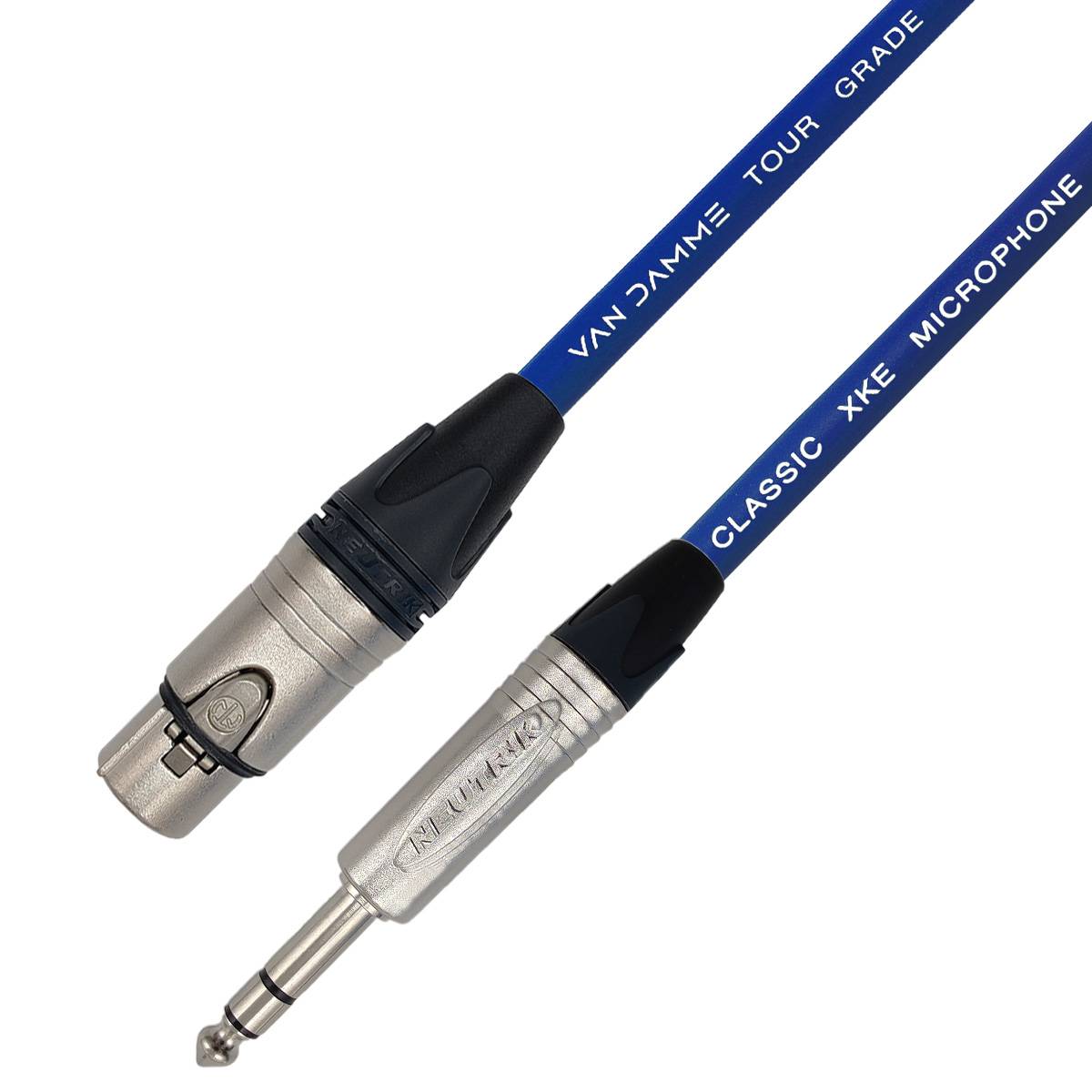 Van Damme XKE Microphone Mikrofonkabel/ Patchkabel (Neutrik XLR-f / TRS) 0.25m Blau