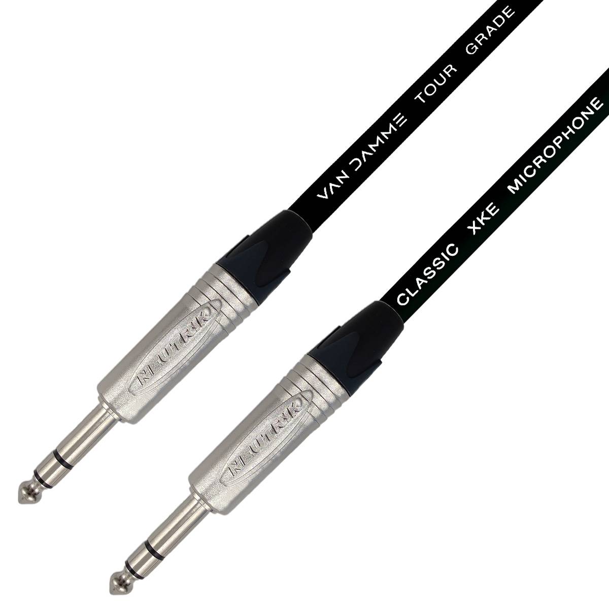 Van Damme XKE Microphone Mikrofonkabel/ Patchkabel (Neutrik TRS) 2m Schwarz