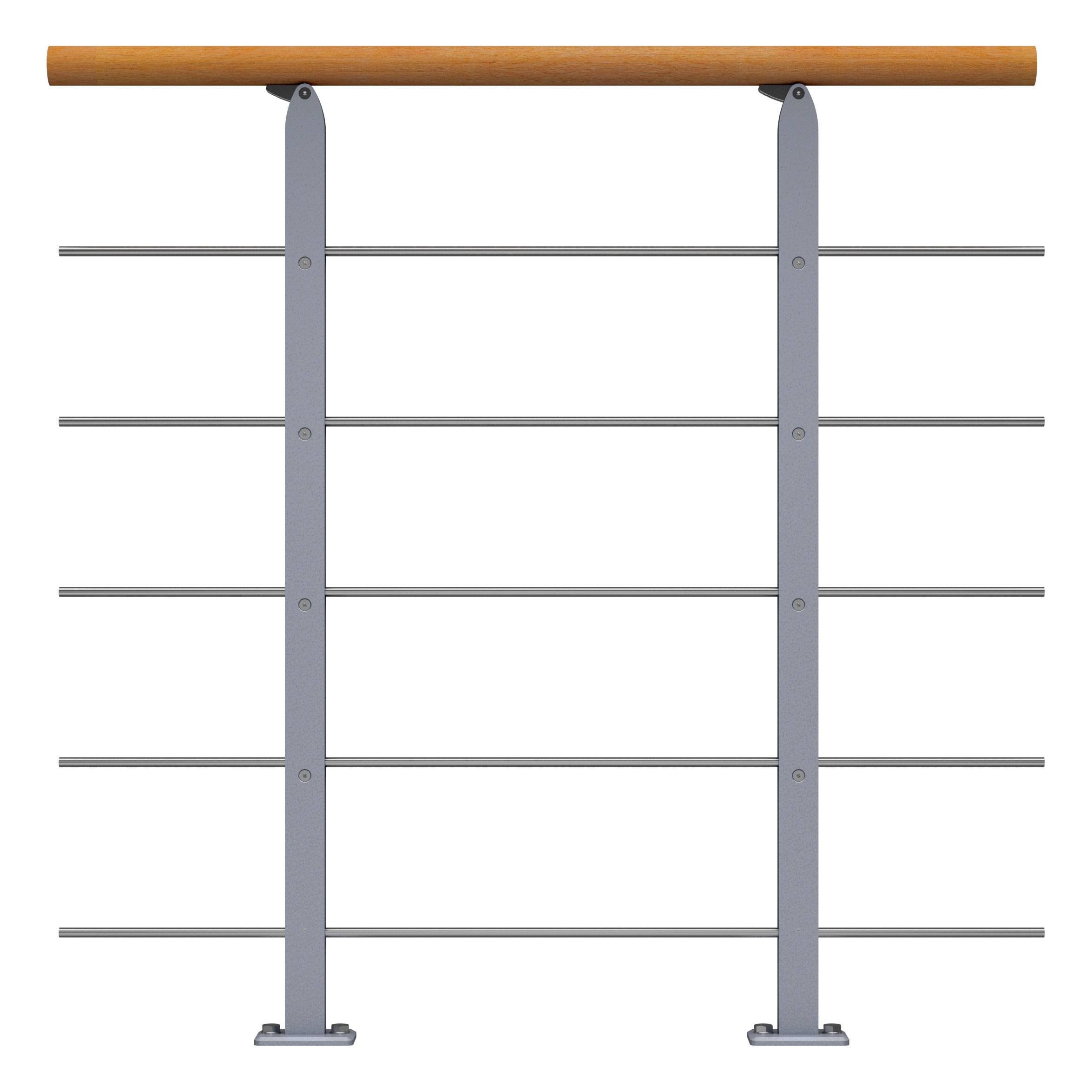 Dolle Brüstungsgeländer Erweiterungs-Set - Buche Unterkonstruktion Perlgrau - Frankfurt, Hamburg, Berlin, Sydney