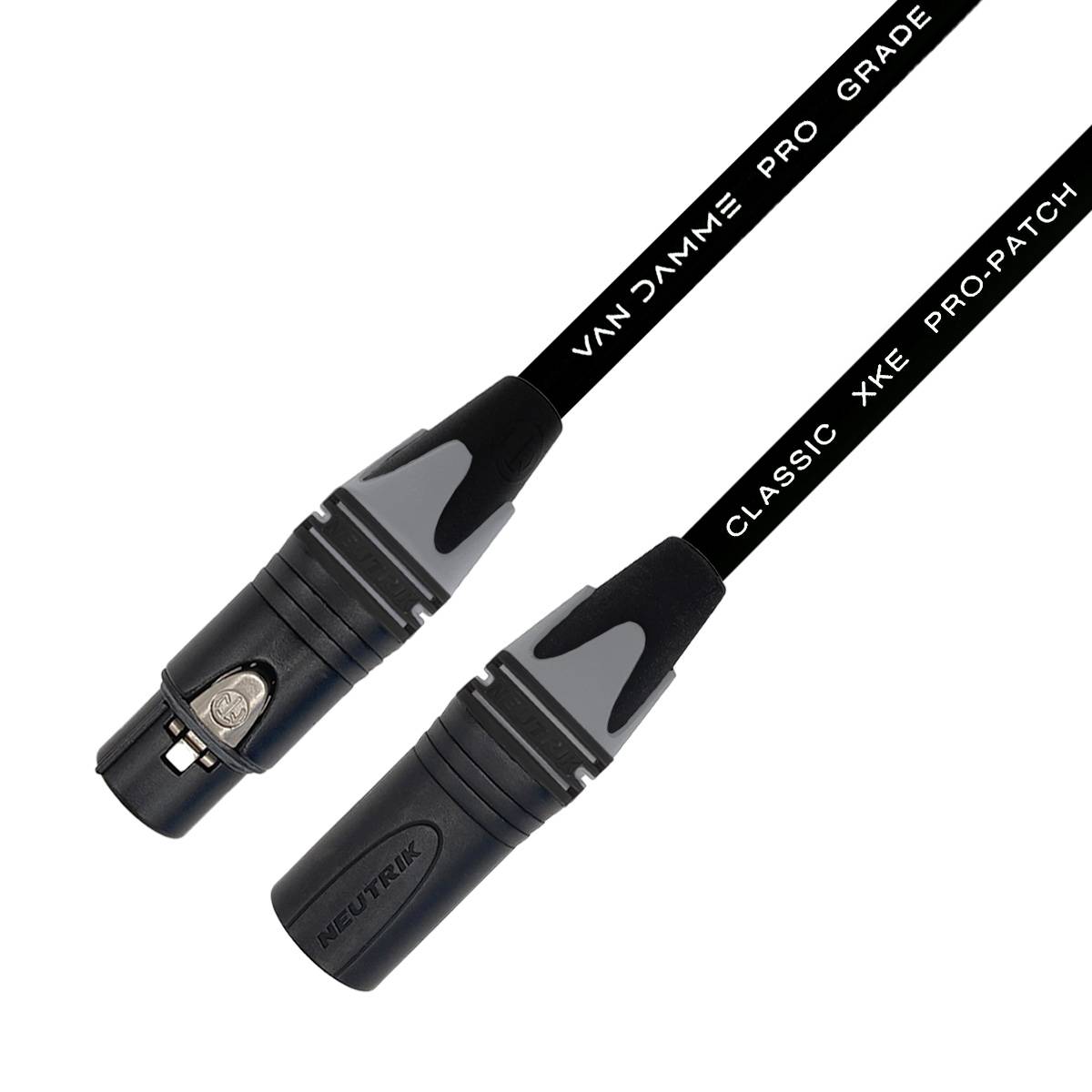Van Damme XKE Pro-Patch Premium XLR Patchkabel (Neutrik Gold XLR-m / XLR-f) 3m Schwarz