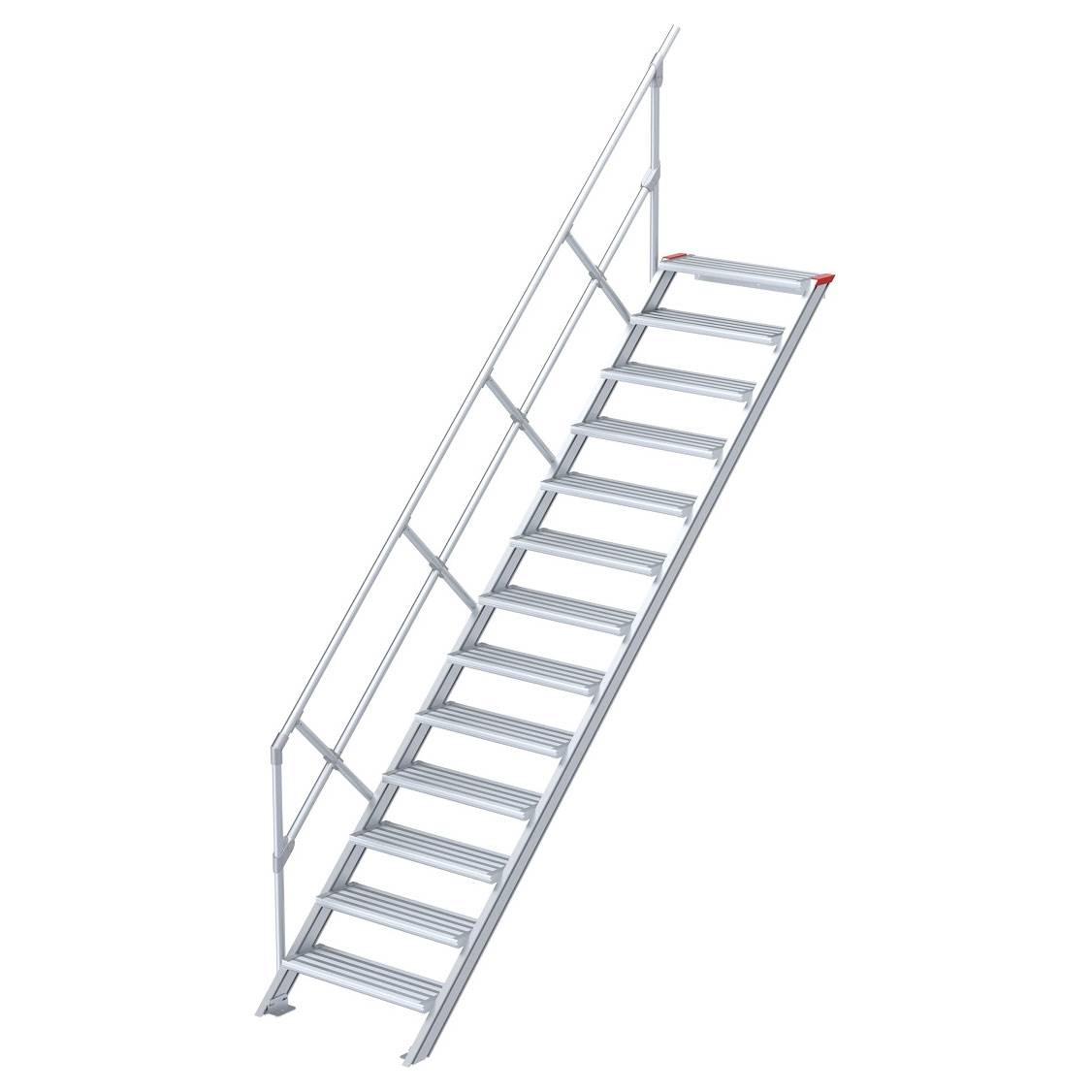 Euroline 510 Treppe 45° 1000mm Stufenbreite 13 Stufen Alu gerieft