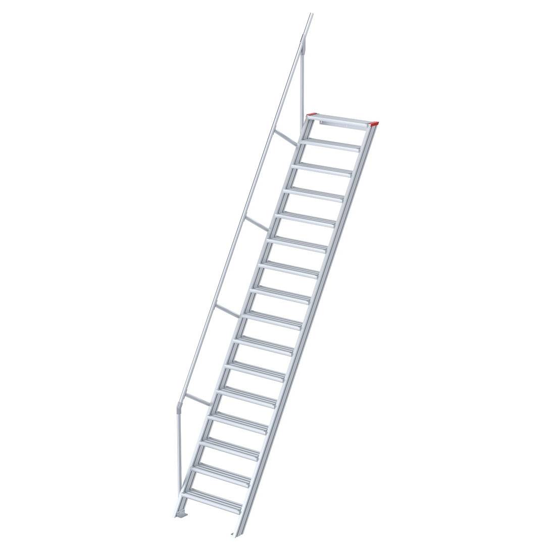 Euroline 510 Treppe 60° 1000mm Stufenbreite 16 Stufen Alu gerieft