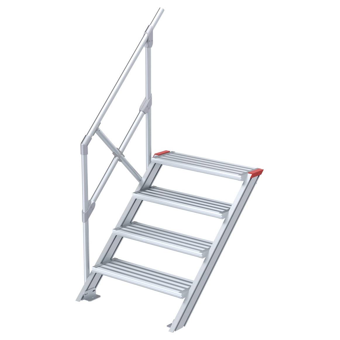 Euroline 510 Treppe 45° 600mm Stufenbreite 4 Stufen Alu gerieft