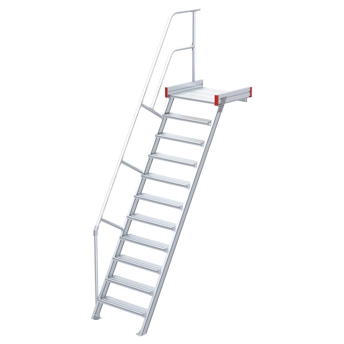 Euroline 511 Podesttreppe 60° 600mm Stufenbreite 11 Stufen Alu gerieft