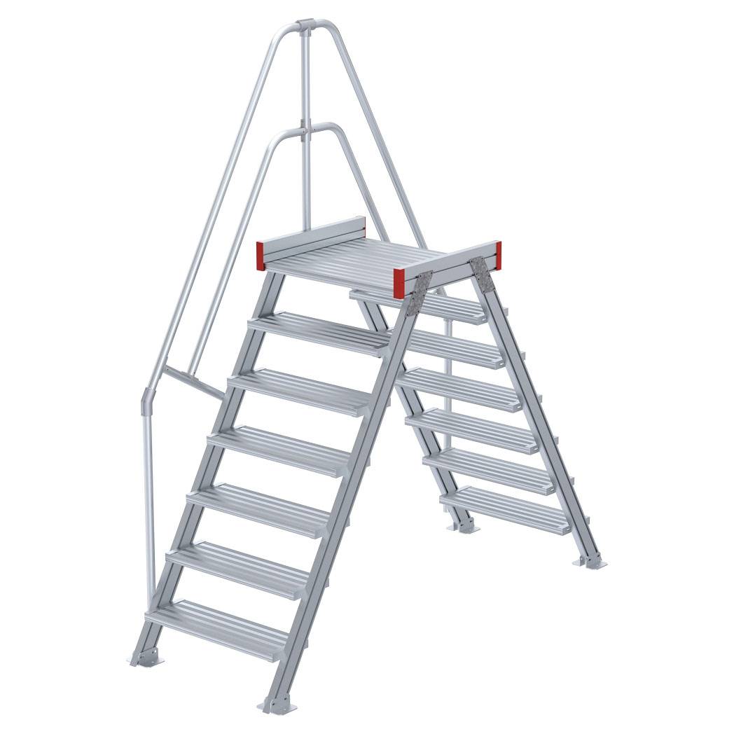 Euroline 512 Übergang 60° 800mm Stufenbreite 2x7 Stufen Alu gerieft