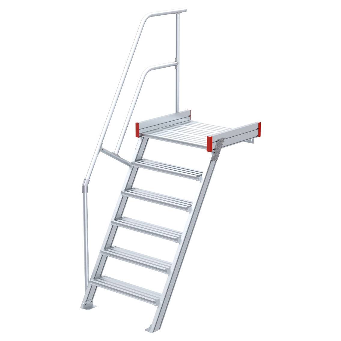 Euroline 511 Podesttreppe 60° 800mm Stufenbreite 6 Stufen Alu gerieft